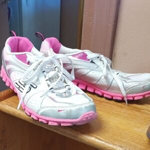 Skechers White and Pink Athletic Shoes